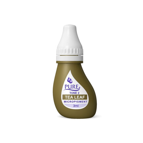 BioTouch Permanent Makeup Pure Line MicroPigment Cosmetic Color - Pure Tea Leaf 3ml [6 Bottles Per Box]